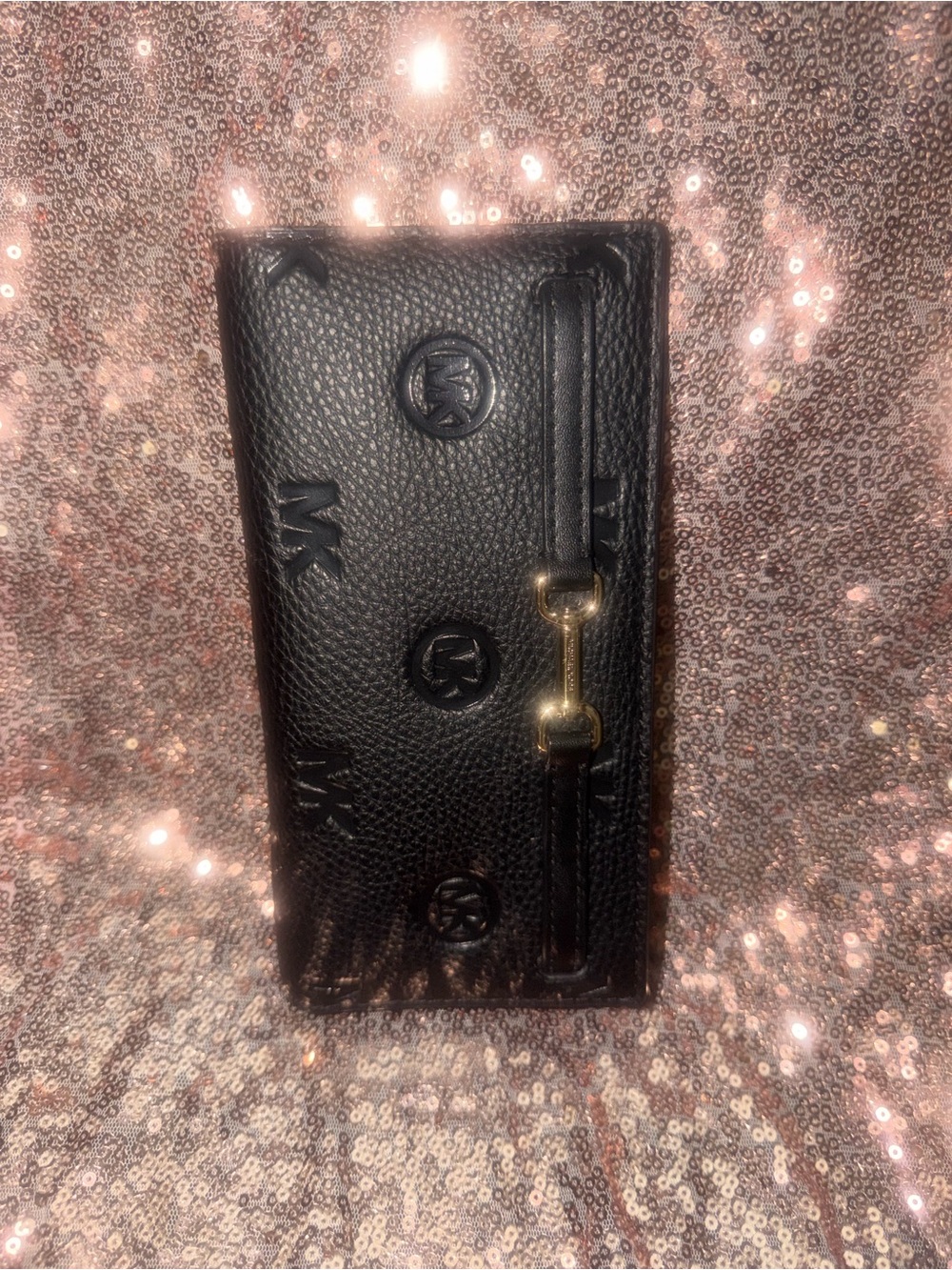 Michael Kors Carson Large Logo Debossed Snap Wallet